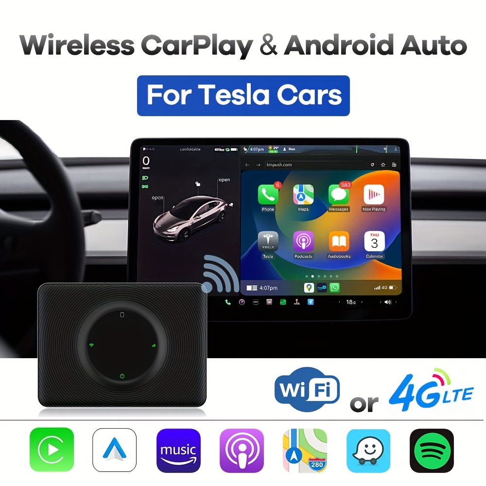 Wireless CarPlay pour adaptateur Android Auto Activator, pour 3 / Y /X/S 5G  WiFi Waze Spotify OTA Upgrade - Temu Belgium