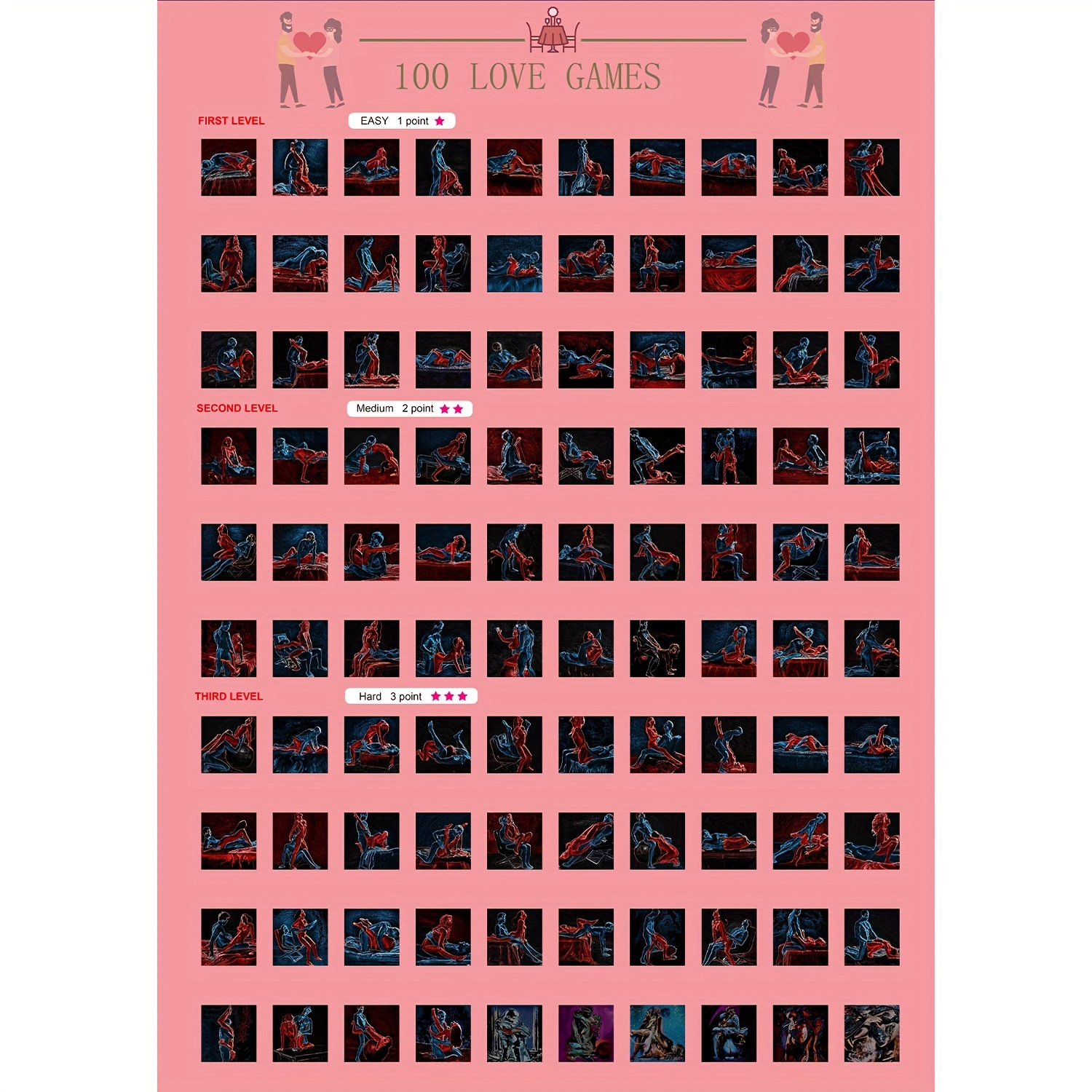 100 Things In Game Love 100 Dating Scratch Posters Ultimate - Temu