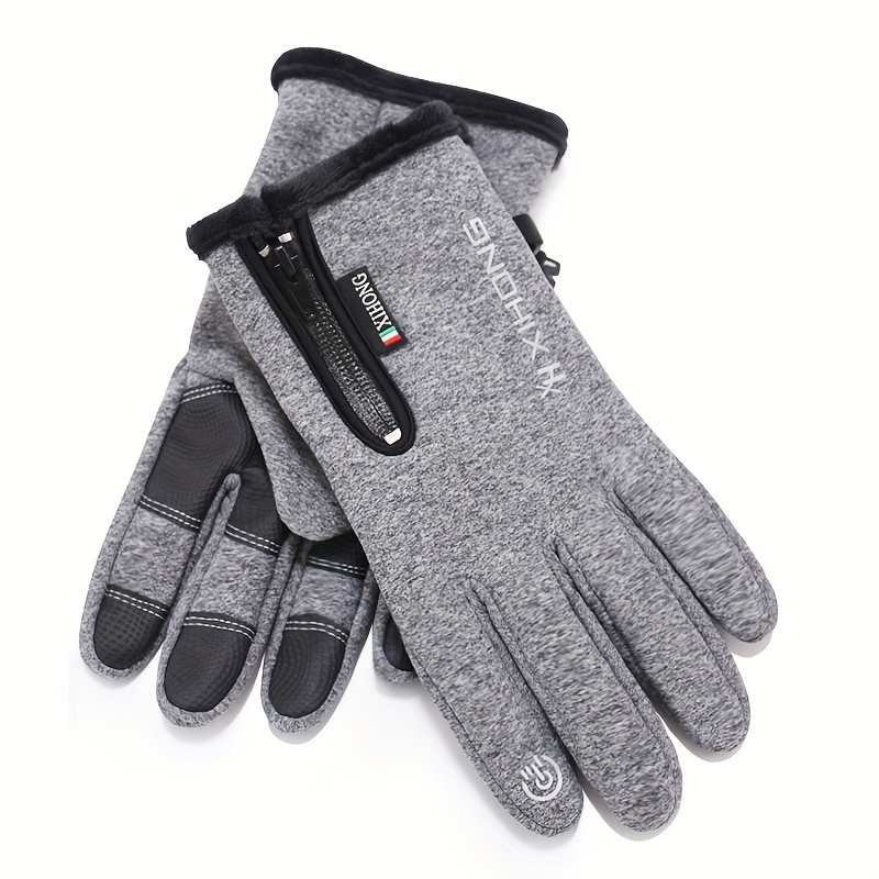 Winter Zipper Fishing Gloves Non slip Touch Screen Windproof Gloves