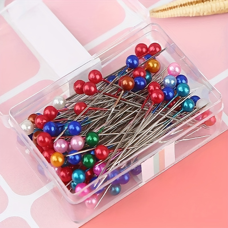 Push Pins, Sewing Pins,Map Pins, 250 PCS 1.5 Inch,Glass Ball Head Pins, in  reconfigurable Container for Bulletin Board, Fabric Marking,Multicolor