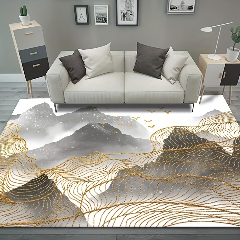 Golden floor mat living room big carpet customize Bedside rug