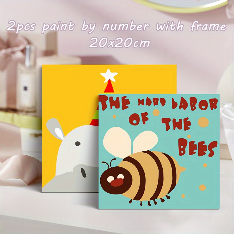 Painting By Numbers Kit For Adults Cartoon Animals Bee And - Temu