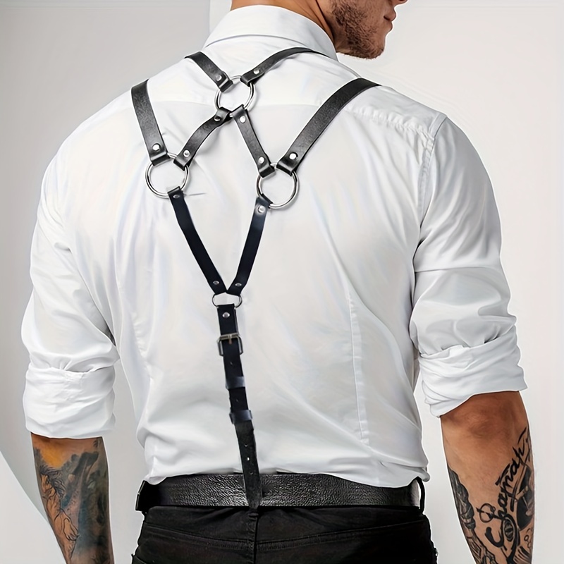 Adjustable Leather Suspenders Men Comfortable Shoulder - Temu Canada