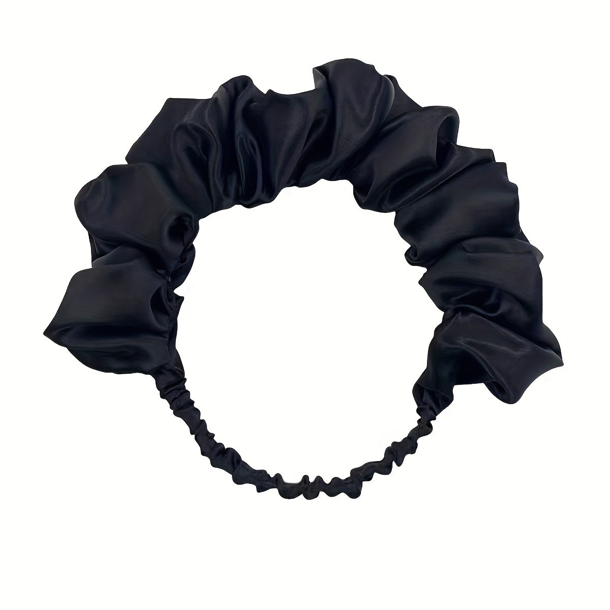 Ruched Ruffled Headband Stretchy Hair Band Solid Headdress Wide Hair Accessories