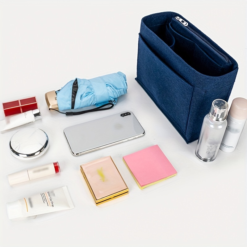 Inserto Organizer Borsa Organizer Borsa In Feltro Con Cerniera Borsa  Inserto Tote Bag Per Gm Tote Borsa Trucco Portatile Interna Classica  Accessori Trucco Cosmetico Per Ragazze Adolescenti Donne Studenti  Universitari Principianti E