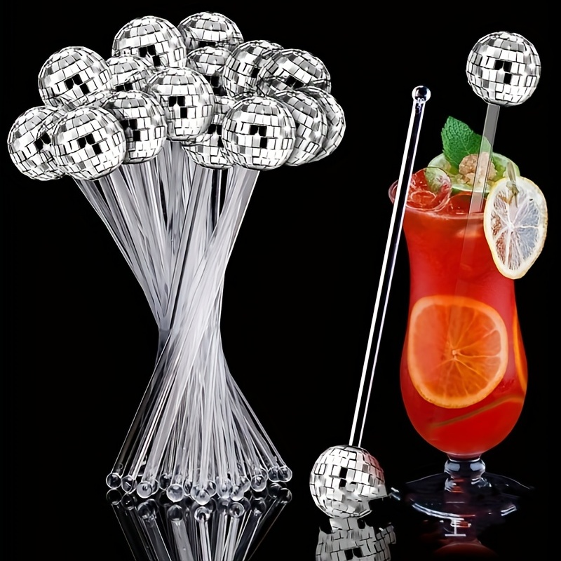 10PCS 9Inch Cocktail Stirrers Swizzle Sticks Acrylic Drink Stirrers  Reusable Colorful Swizzle Sticks with Wine Glass Patterns Stirring Sticks  Food