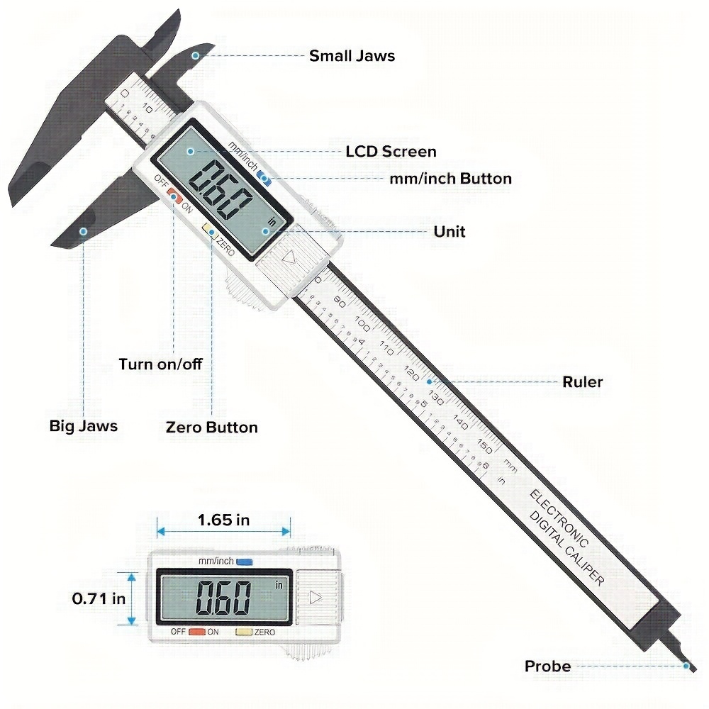 Electronic Digital Caliper, Digital Caliper, Household Plastic