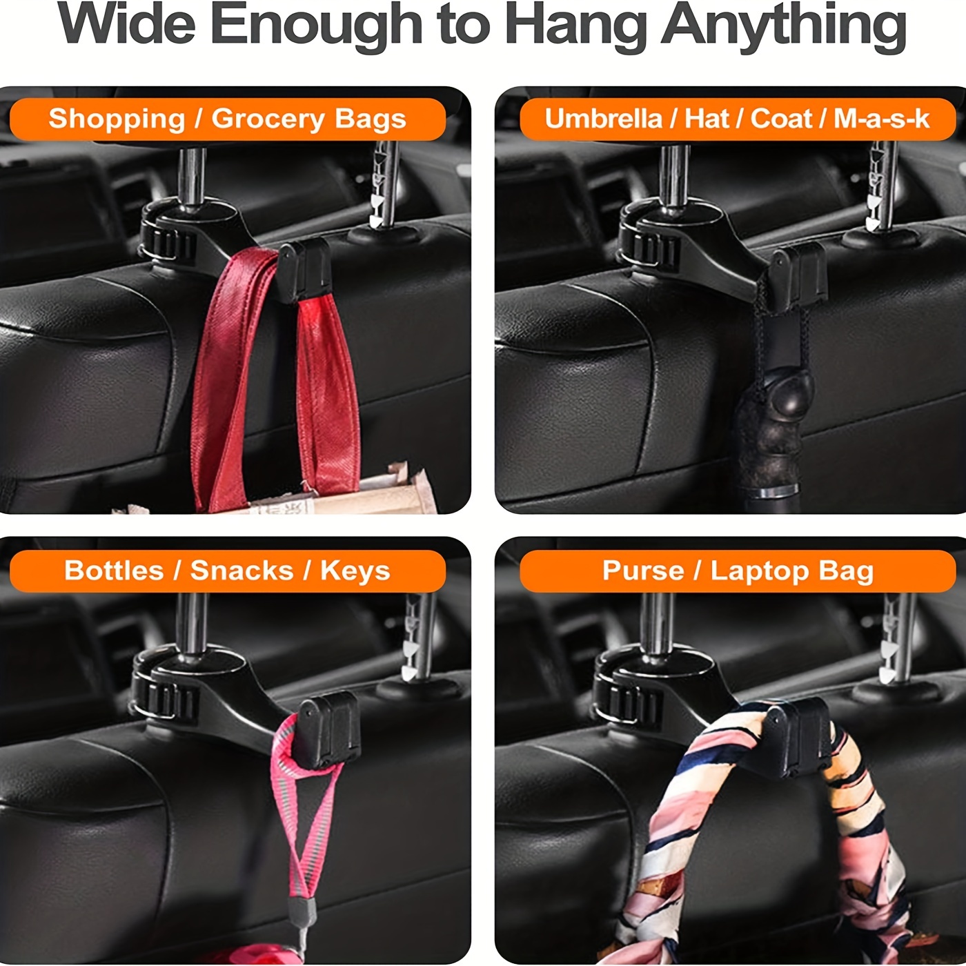 Versteckter Haken für die Autokopfstütze, 2-in-1-Autositzhaken mit