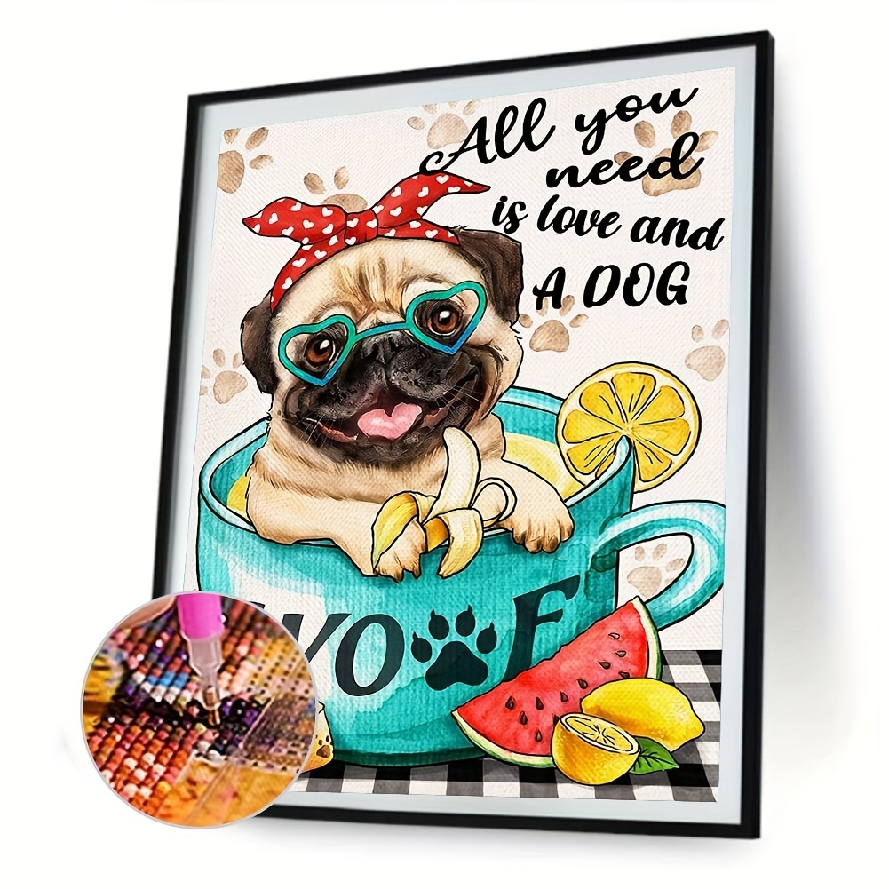 Dog Diy 5d Diamond Painting Animal Full Drill By Number Kits - Temu