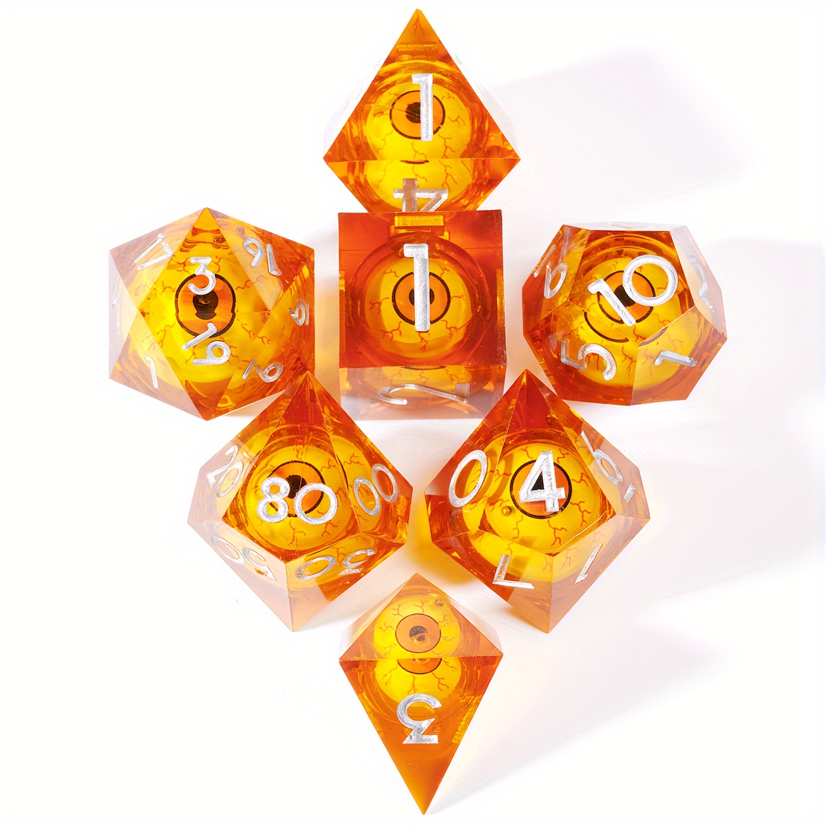 7pcs Translucent Resin Dice Set For Board Game