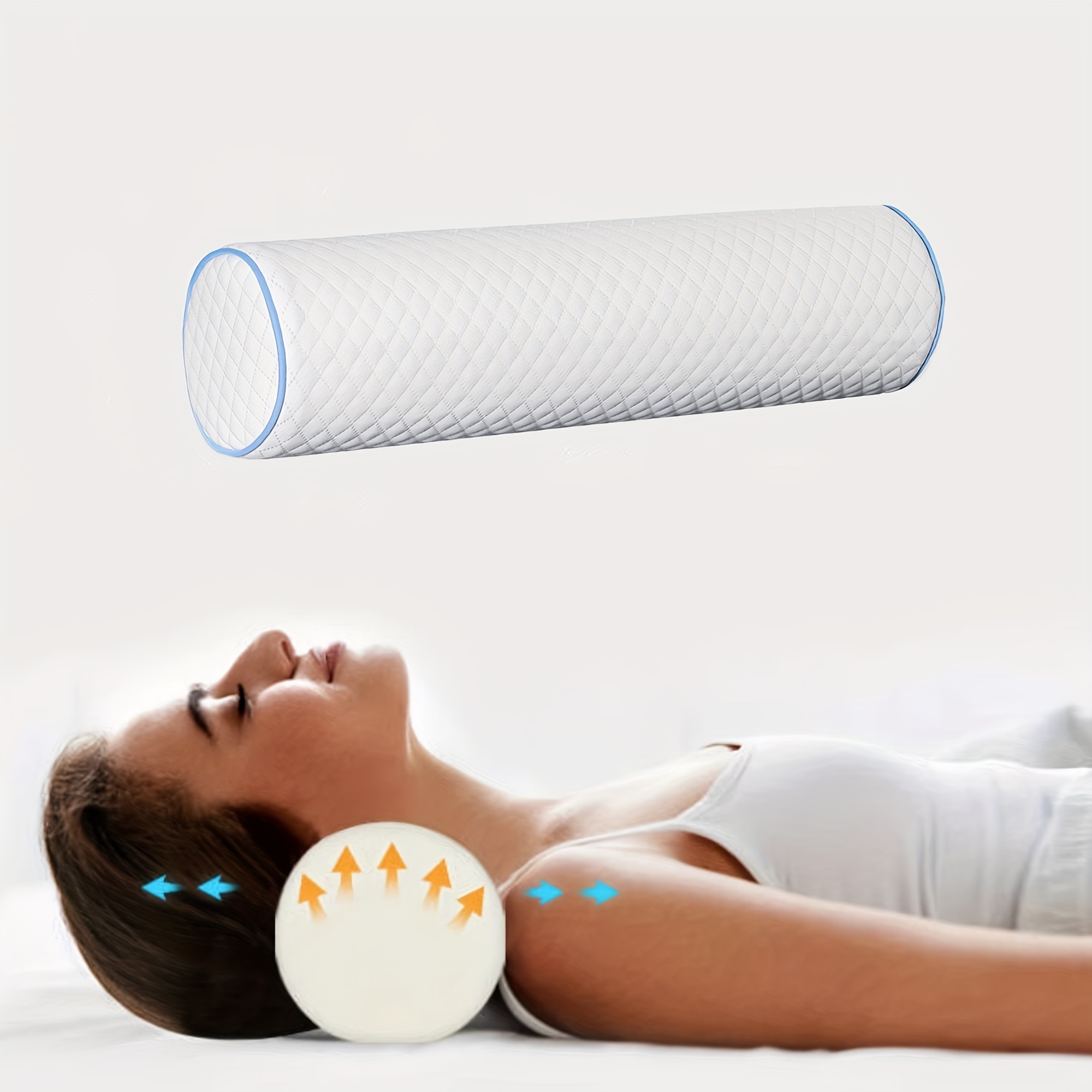 Cervical Neck Roll Pillow Cylinder Round Cushion Bolster - Temu