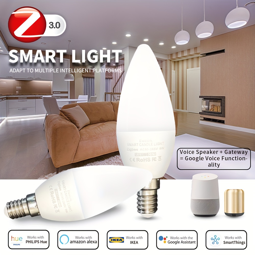 E14 Inteligente Wifi LED Bombillas, C35 470Lm