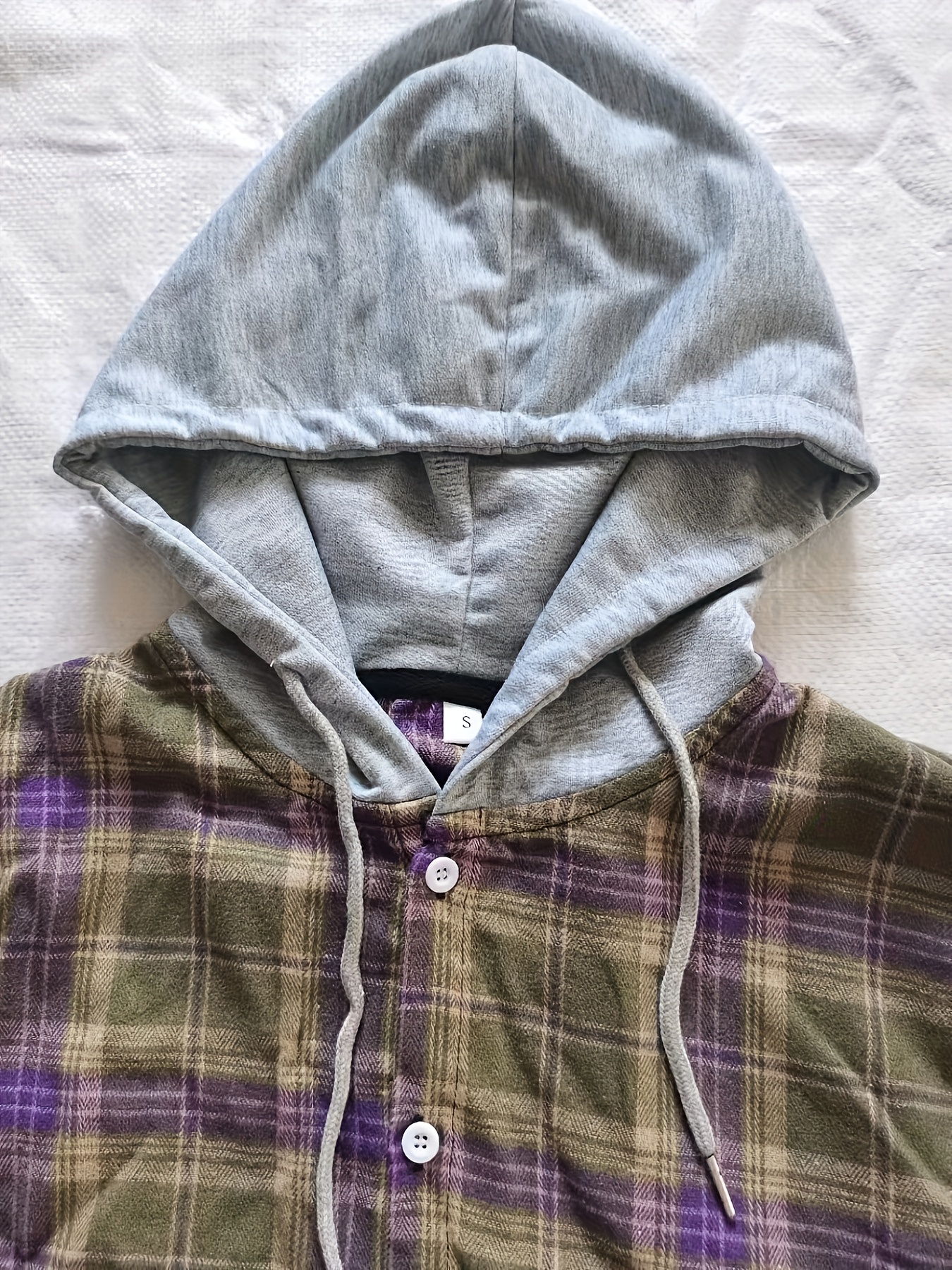 Men's Fashion Casual Plaid Scrubs Long Sleeve Hooded Shirt - Temu