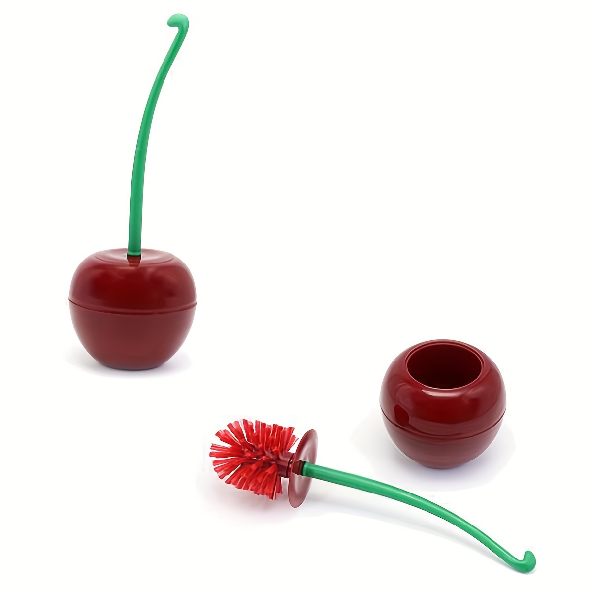 Cherry Toilet Brush Holder Set for a Brighter Bathroom