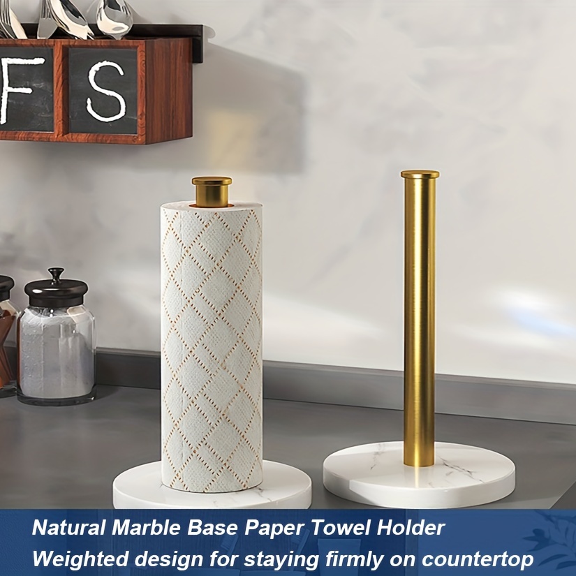 Weighted Marble Paper Towel Holder For Kitchen And Bathroom - Temu