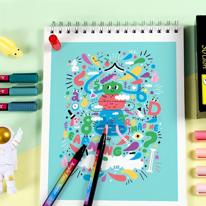 12/24/30 Colors Acrylic Paint Pens Soft Brush Tip - Temu