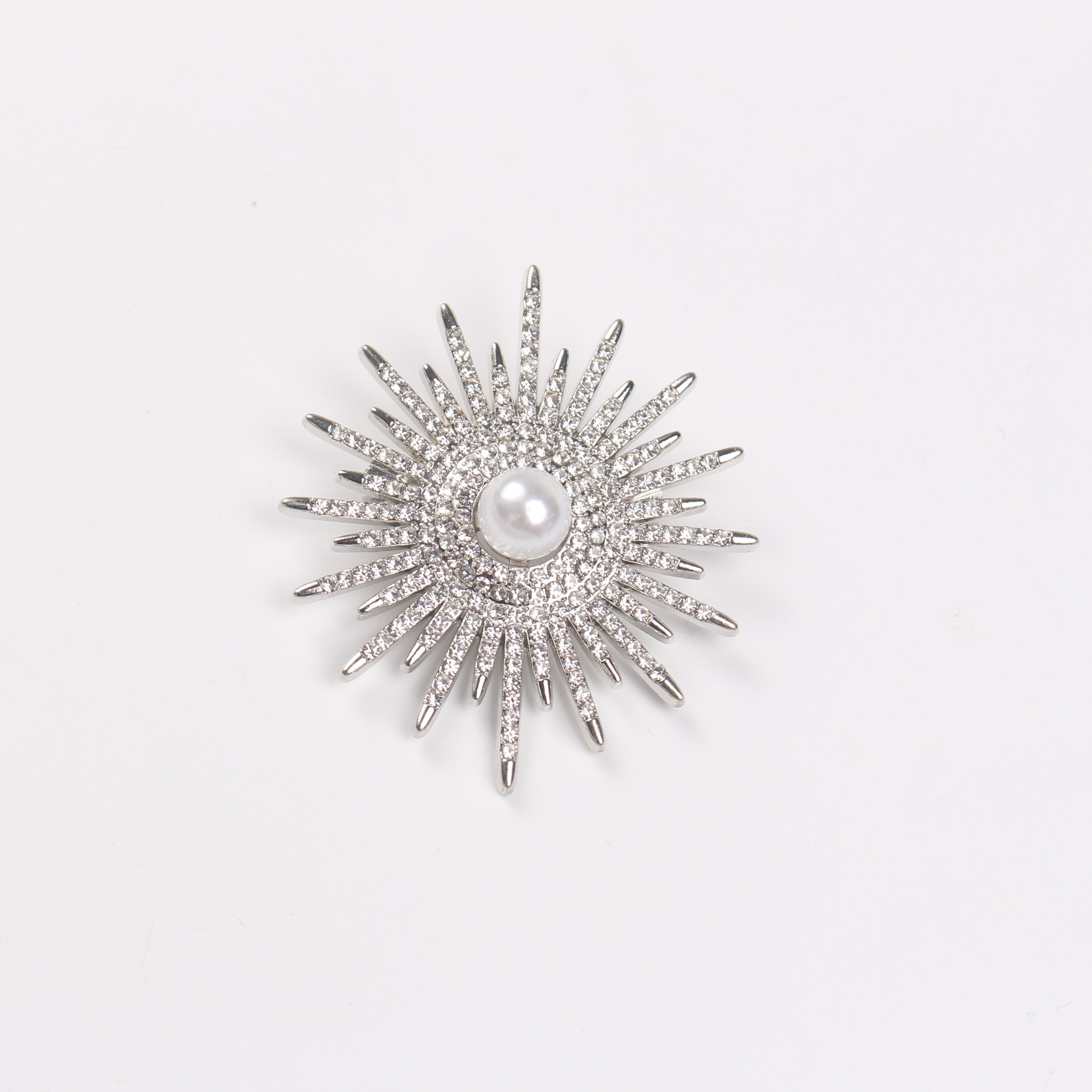 Rhinestone Fan Shape Brooch Inlaid Faux Pearl Alloy Corsage - Temu