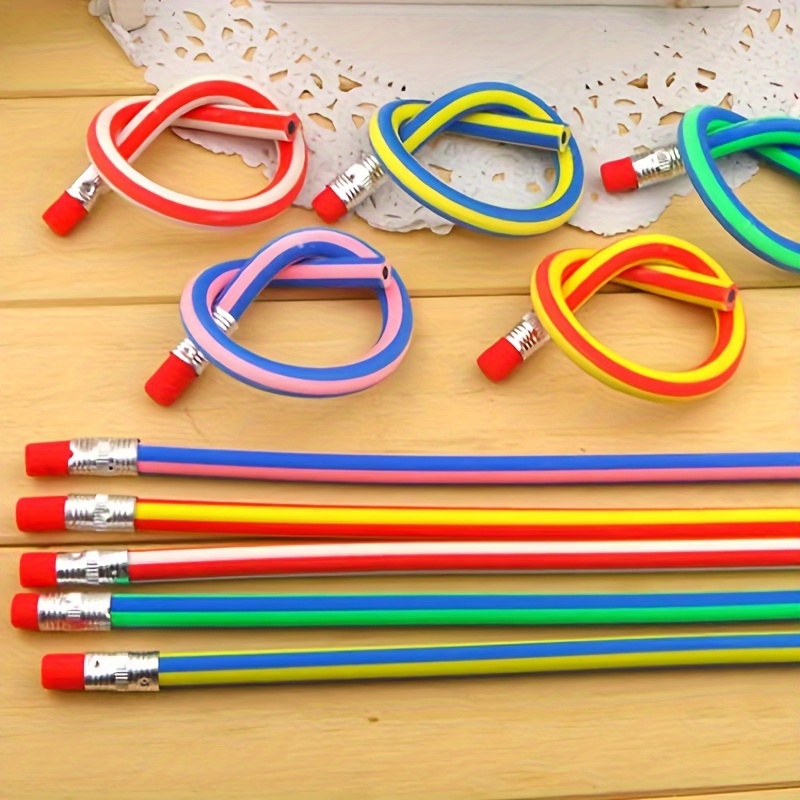 60 pièces crayon pliable crayons souples flexibles avec gomme, coloré