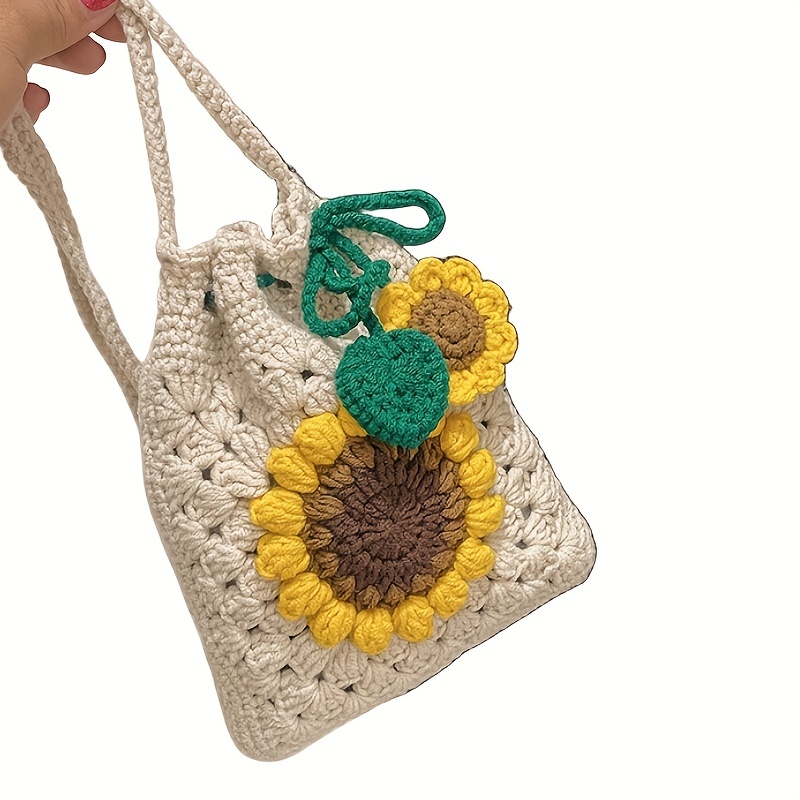 1pc Large Capacity Heart Shaped Crochet Tote Bag, Multifunctional For Beach  Or Daily Commute