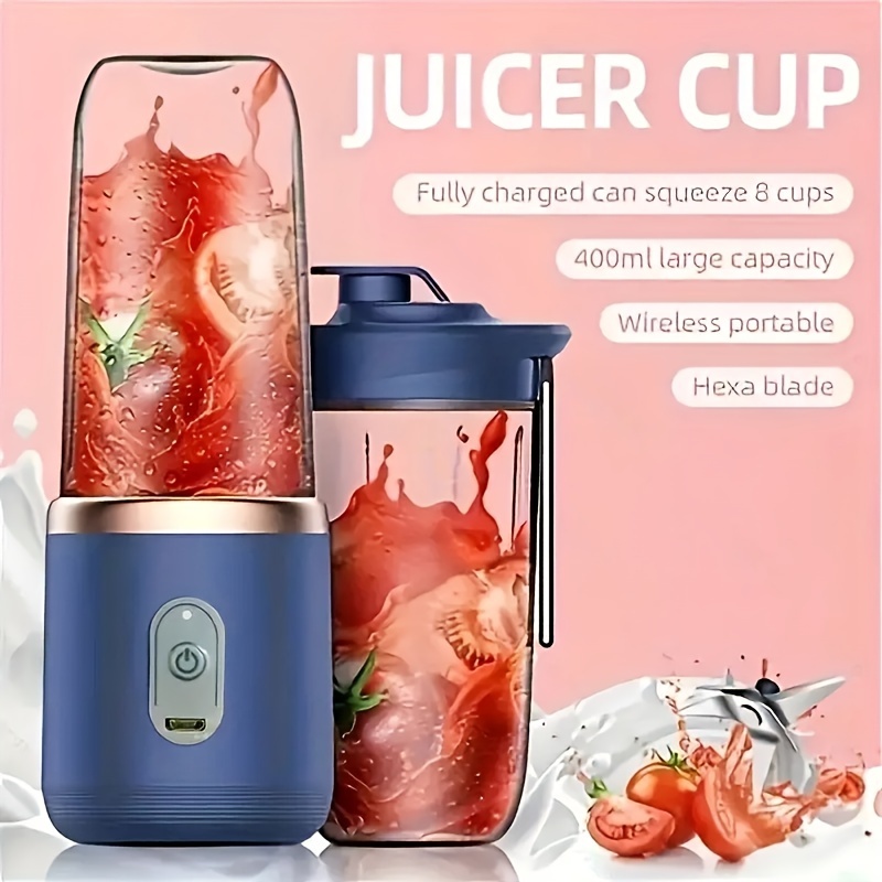 6 Blade Usb Portable Juicer And Smoothie Blender Automatic - Temu