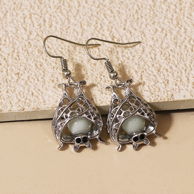 Hollow Luminous Bat Drop Earrings
