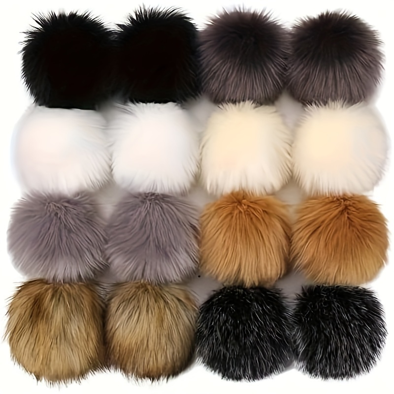 Faux Fur Pom Pom Diy Faux Fur Fluffy Pom Pom With Elastic - Temu