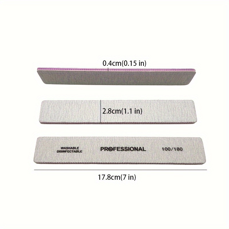 3pcs/pack Professionale Quadrato Unghie File 80 100 180 Grit - Temu Italy