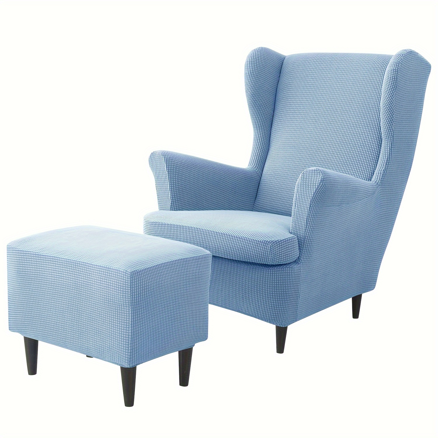 Light blue deals chair and ottoman