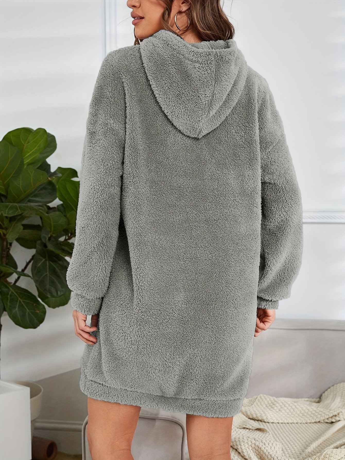 Sherpa hoodie online dress