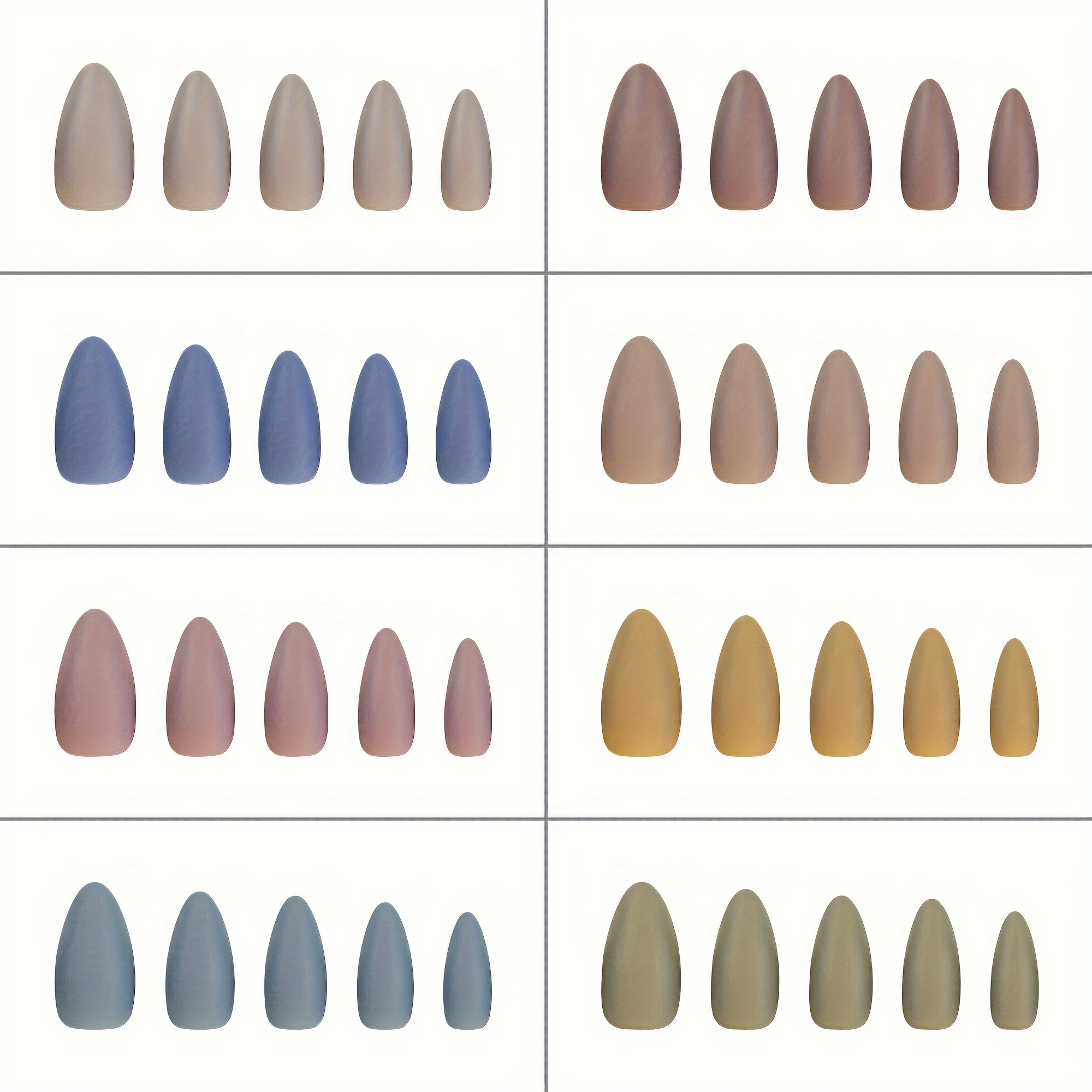 multi color matte press on nails short almond fake nails minimalist style false nails solid color full cover fake nails for women girls daily wear jelly glue and nail file included details 2