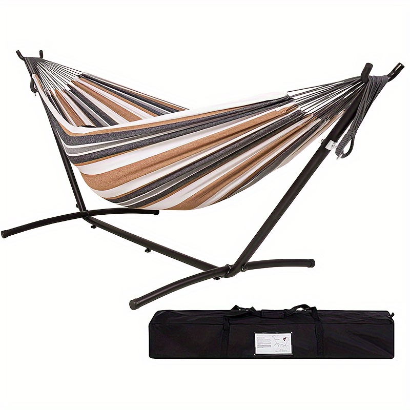 Portable Canvas Hammock With Stand For Outdoor Park Camping - Sports 