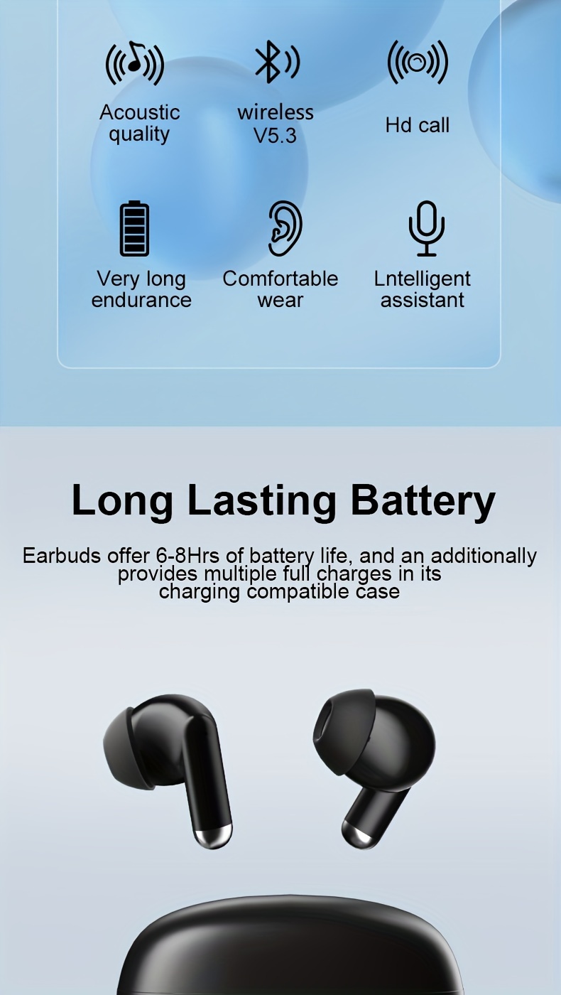 SP9X built-in digital display for ultra long battery life, in ear noise cancelling wireless earphones_voghion.com