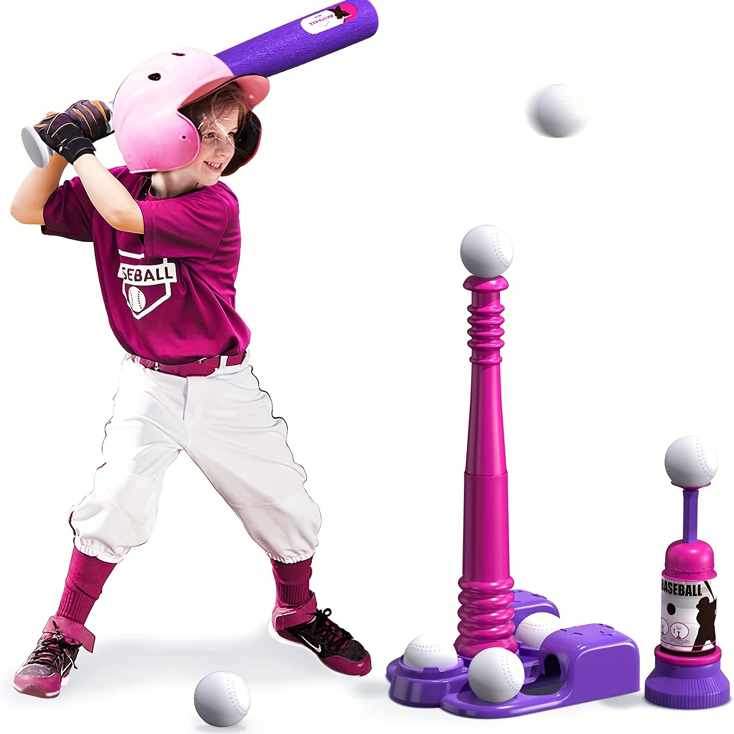 Adjustable T-ball Set For Kids And Toddlers, Includes Kids Baseball Bat,  Adjustable Height Tee Ball Stand, 4 Balls And Weighted Base, Great Sports  Game Toy Gift For Boys Girls - Temu Switzerland