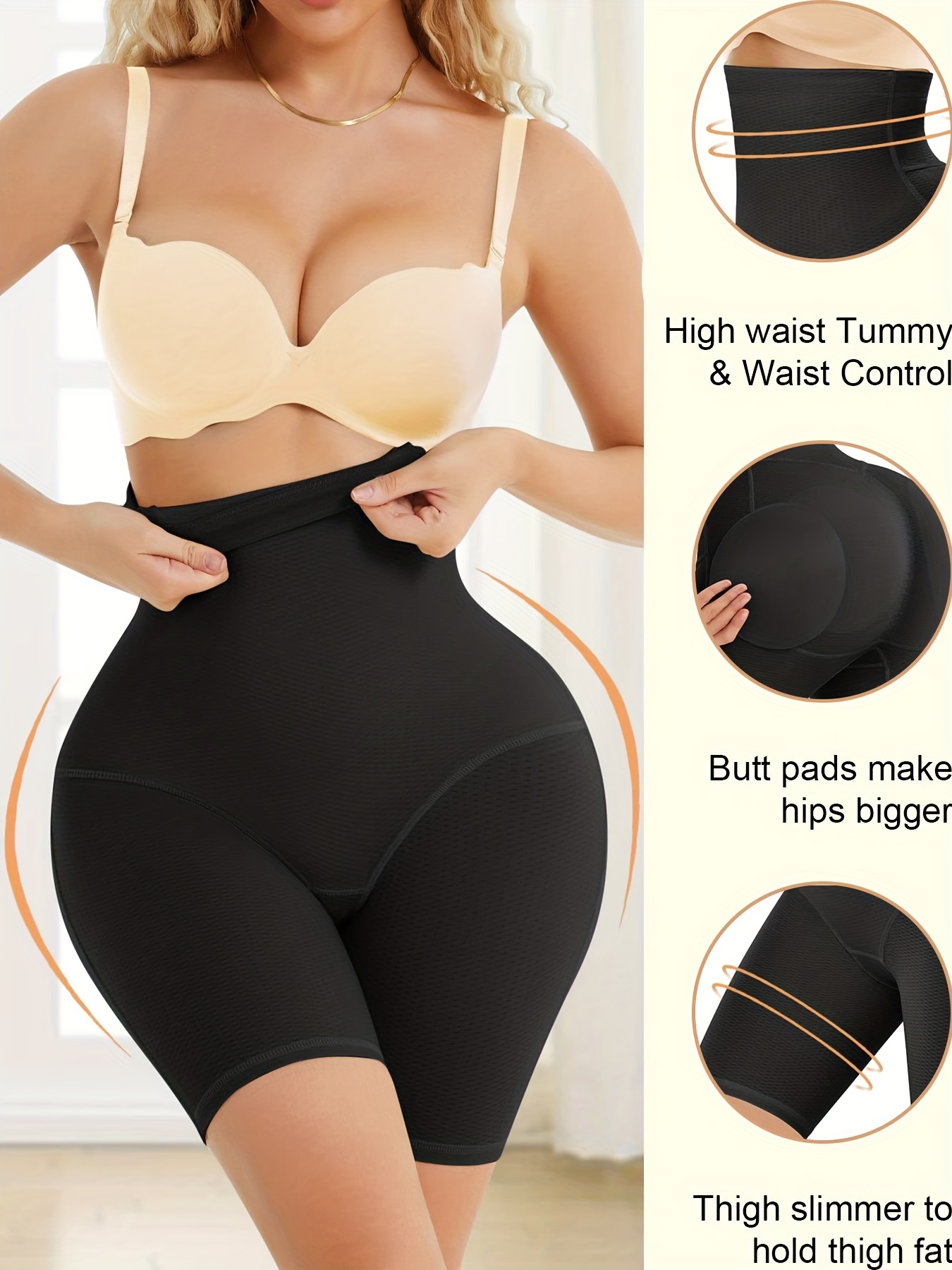 Butt Lifter Panties Seamless Padded Underwear Women Butt Pads High Waist  Tummy Control Shapewear_m