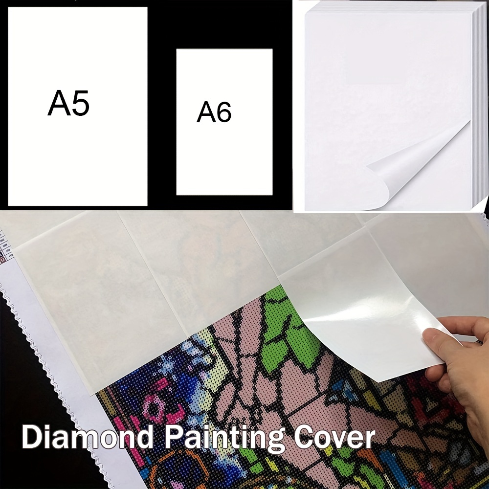 100 Pieces Diamond Painting Release Paper, 15 x 10 cm Double-Sided,Non-Stick Cover Replacement Paper,5D Diamond Painting Accessories and Tools for