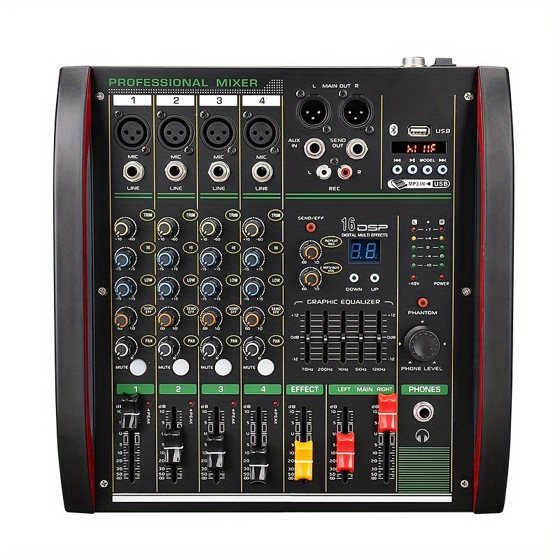 LMBGM CX40: 4-Channel Mixer with DSP Effects, USB BT, PC Recording & More - Perfect for Stage & Studio!