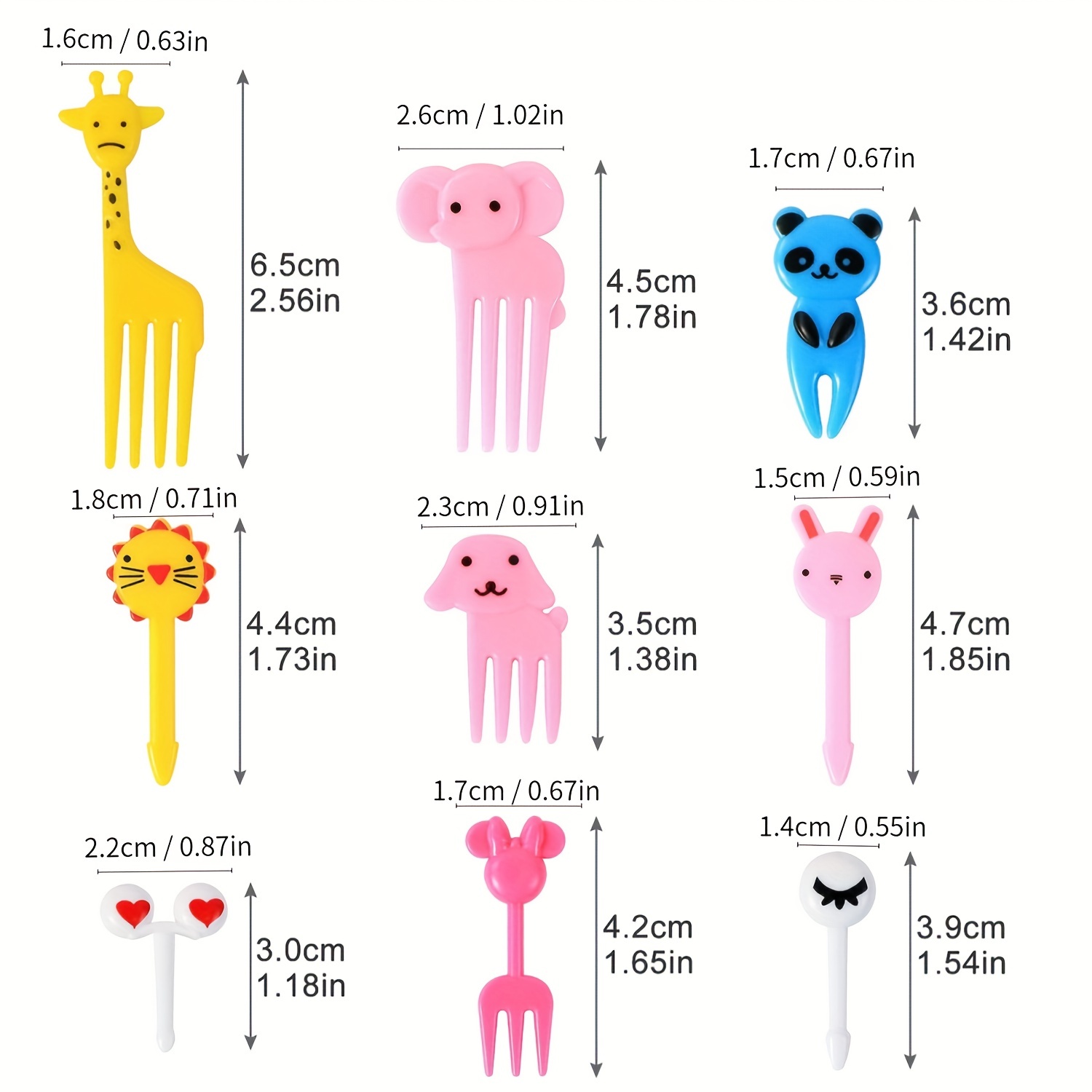 50PCS Animal Food Picks for Kids, Cute Cartoon Animal Fruit, Dessert  Toothpick, Mini Cartoon Toothpick Suitable for Family, Restaurant and Party  , Fun Kids Food Picks for Bento Box Accessories, Reusable Toddler