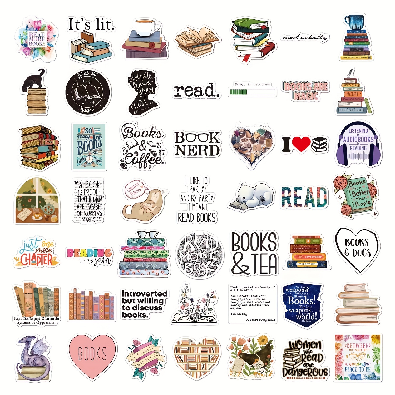 10/50pcs Love Reading Stickers Motivational Quote Stickers For Teens Adult  Reading Lovers Laptop Book Water Bottle Phone Decals - Sticker - AliExpress