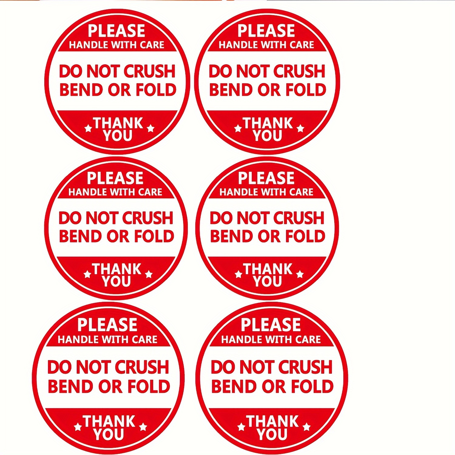 

60pcs "please - Do Not , Bend Or Fold" Shipping Labels, 2x2 Inch Round Stickers For Packaging & Mailing