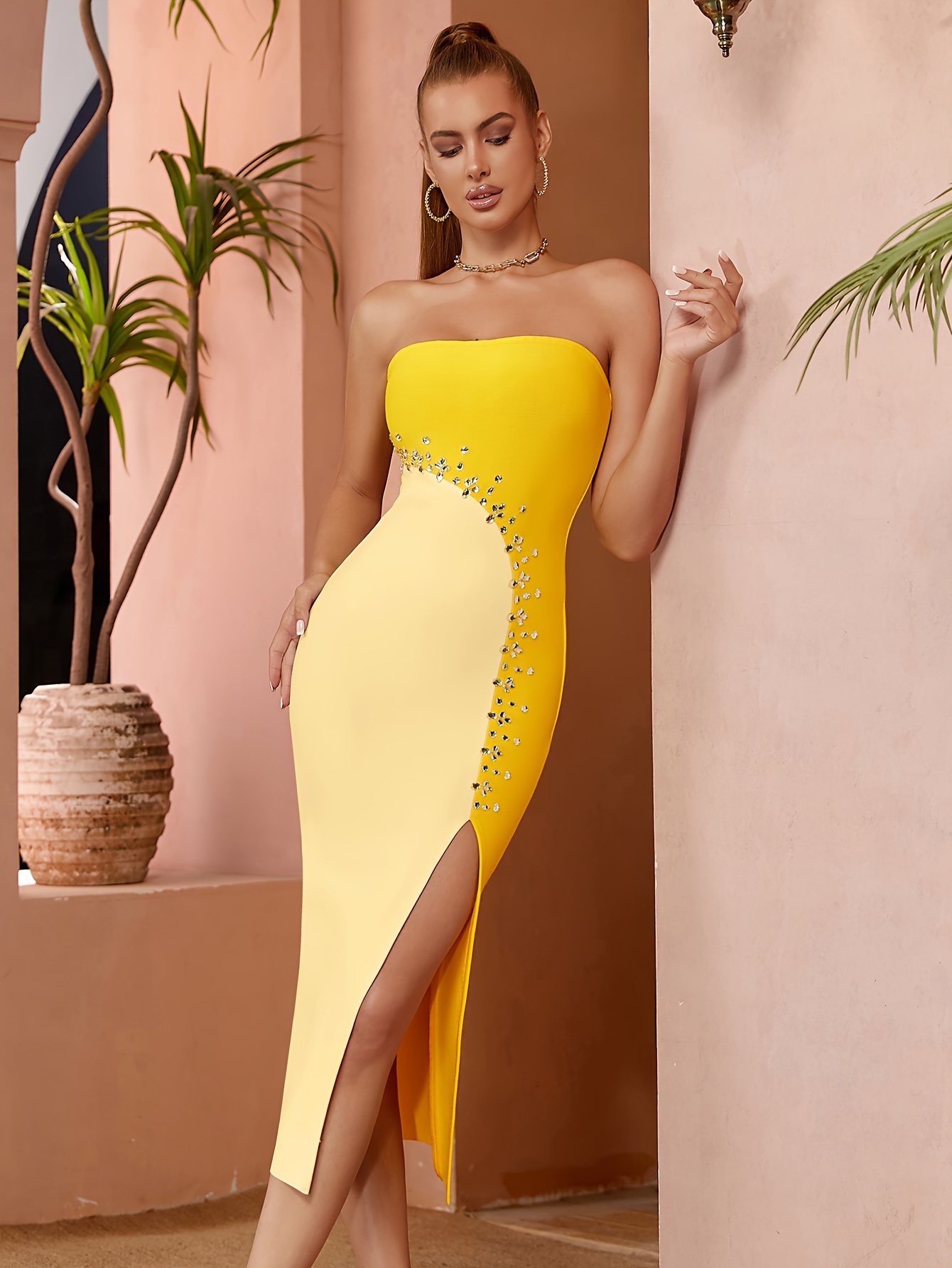 Sexy Solid Color Outfit Set — YELLOW SUB TRADING