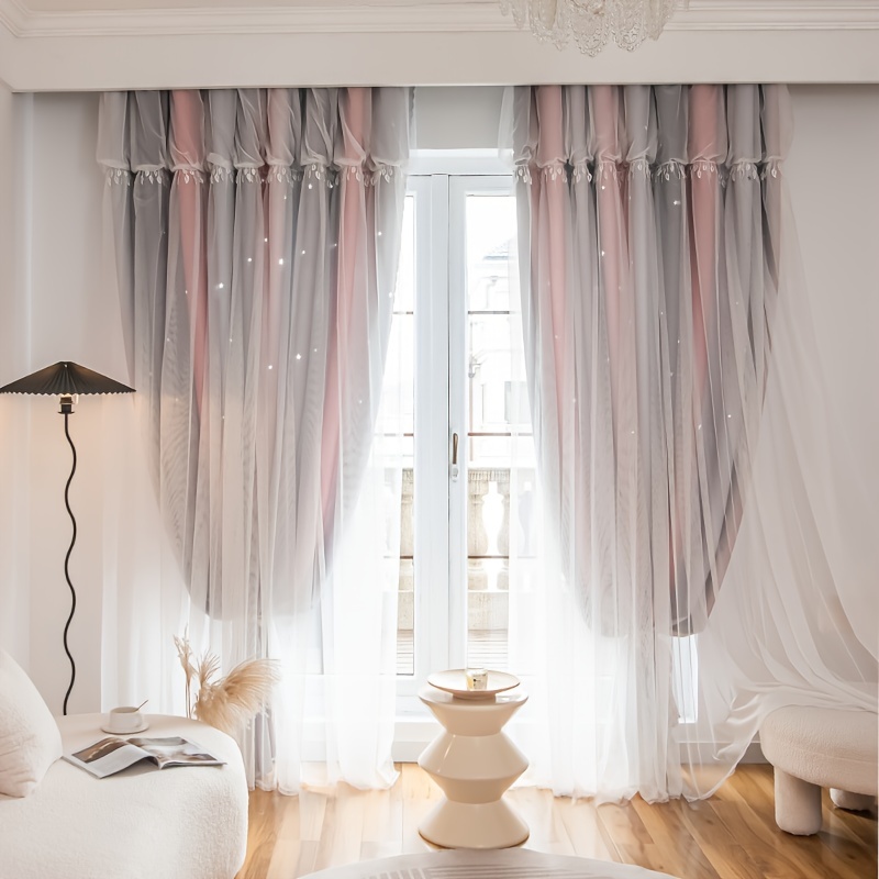 Cortinas opacas grises para dormitorio, paneles de cortina de bloqueo de  luz solar con ganchos para dormitorio, sala de estar, tratamiento térmico  de