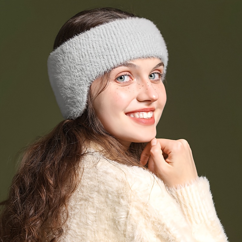 Cache- Ear d'hiver pour femme, bandeau tricoté épais, bandeau