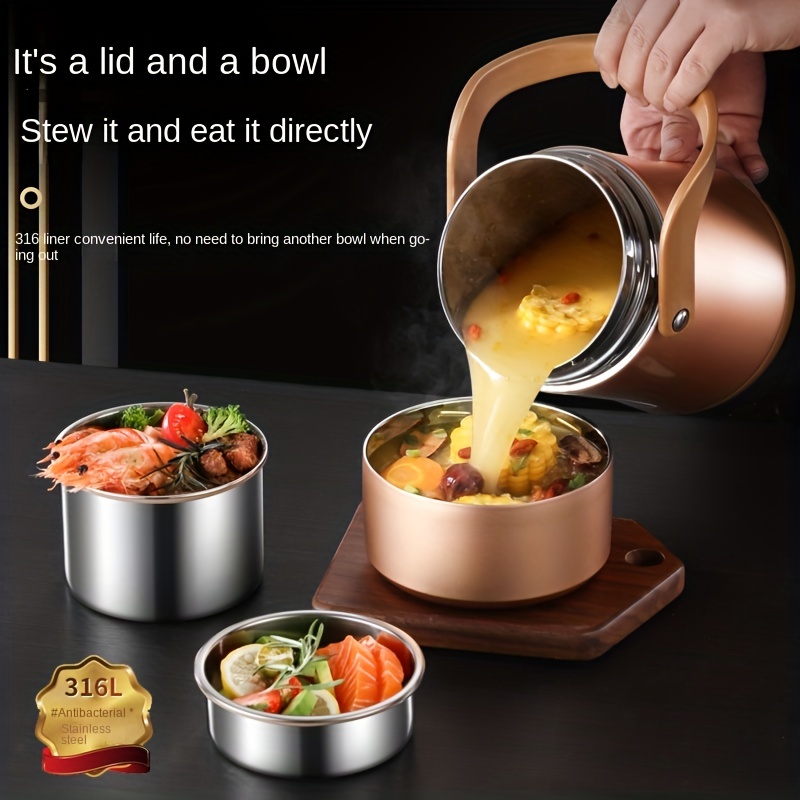 Portable Cooking Pot Steamer Stainless Steel Soup Bucket Cookware Stew Pot  Hot Water Bucket Cooking Container