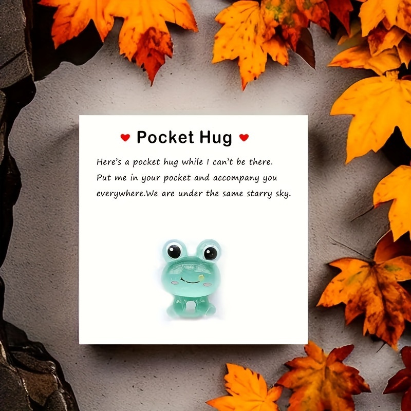 1pc, Cute Mini Frog Pocket Hug Gift, Friend Gift, Loved One Gift, Greeting  Cards With Mini Animal Ornaments, Teenager Stuff, Cheap Stuff, Weird Stuff