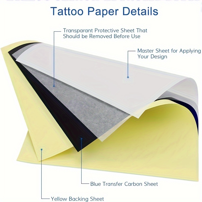 Tattoo Transfer Paper, Tattoo Stencil Transfer Paper For Tattooing, Thermal  Stencil Carbon Copier Paper Compatible With Tattoo Supply - Temu Germany