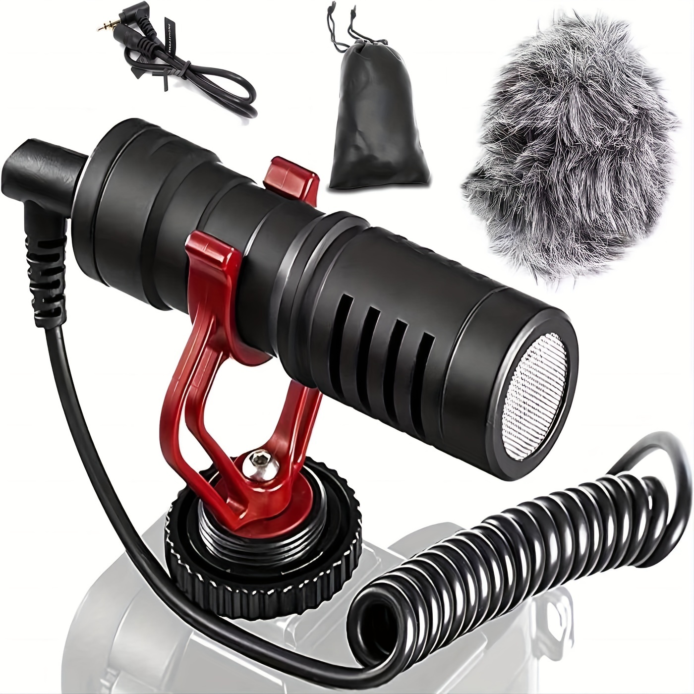 PAR - Micro caméra Microphone Vidéo Universel avec Support Antichoc,  Microphone pour Appareil Photo avec Prise photo microphone