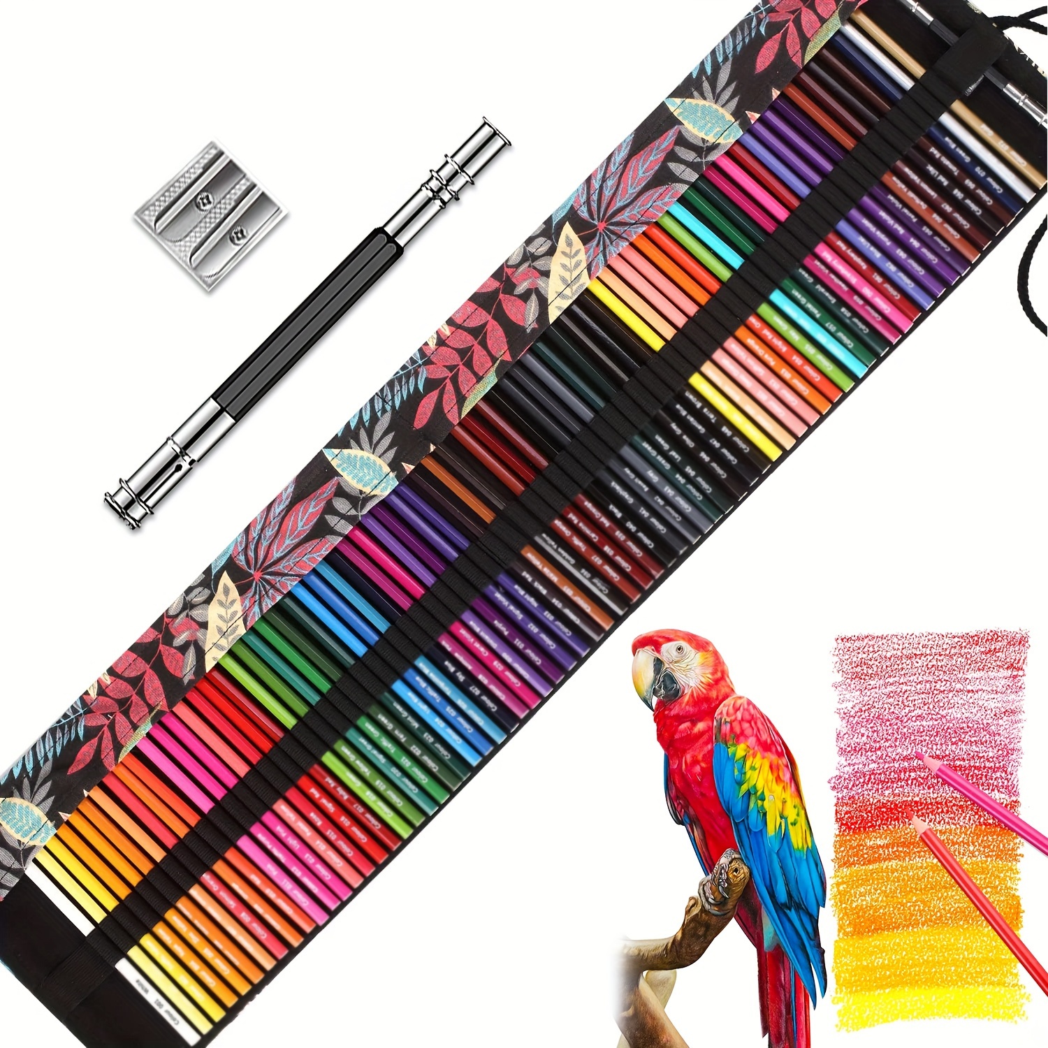 134 Colored Pencils Set-120 Colored Pencils,Adult Coloring Book and Sketch  Pad,Artists Colorless Blender,Zipper Travel Case,Soft Core,Ideal for