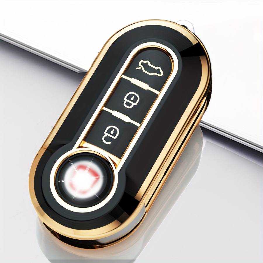 Xinyuexin-funda de llave con tapa remota, almohadilla de llave de coche  para Fiat 500, Panda, Punto Bravo, reemplazo de llavero, 3 botones,  almohadilla de Botón de goma - AliExpress