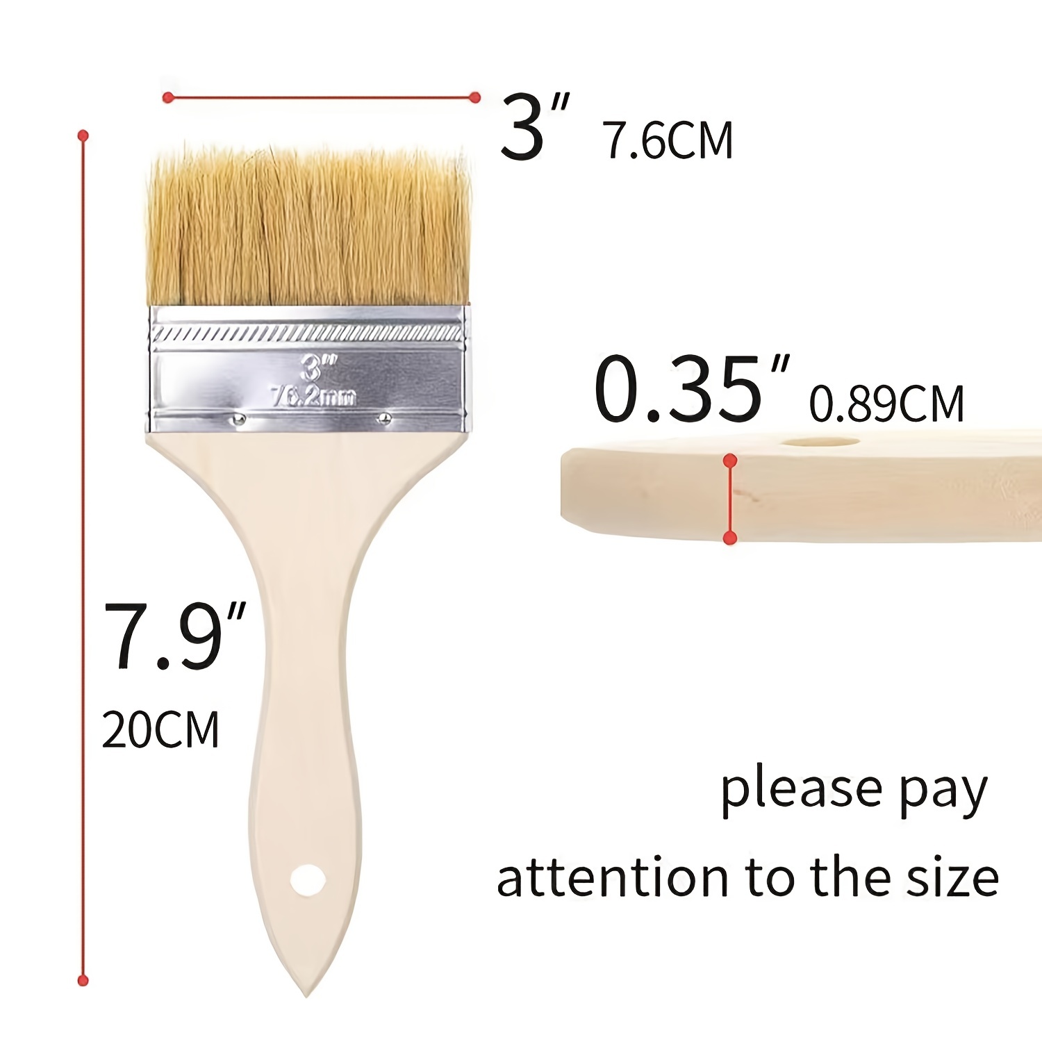 TAICHEUT 28 Pack 1 inch Paint Brush, Stain Paint Brush Chip Paint Brush for Painting, Coloring and DIY Crafts