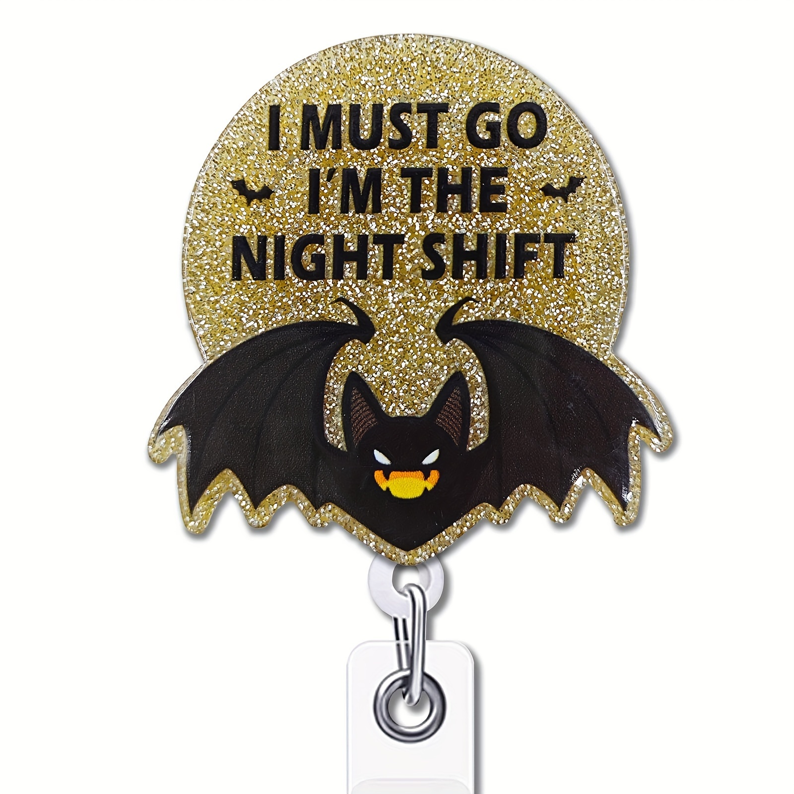 Funny Bat Retractable Badge Reel Alligator Clip Must Go 'm - Temu